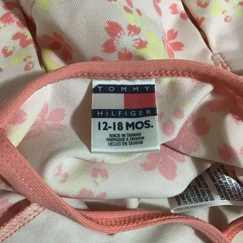 Tommy Hilfiger‎ Baby Pink Floral Bathing Suit 12-18 months